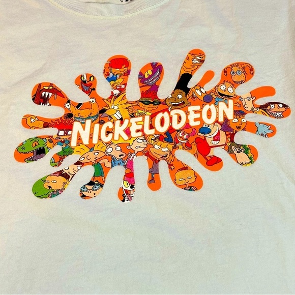 Nickelodeon Faves Long Sleeve T-shirt Graphic Top Crew Neck Green Size XL - Picture 10 of 12